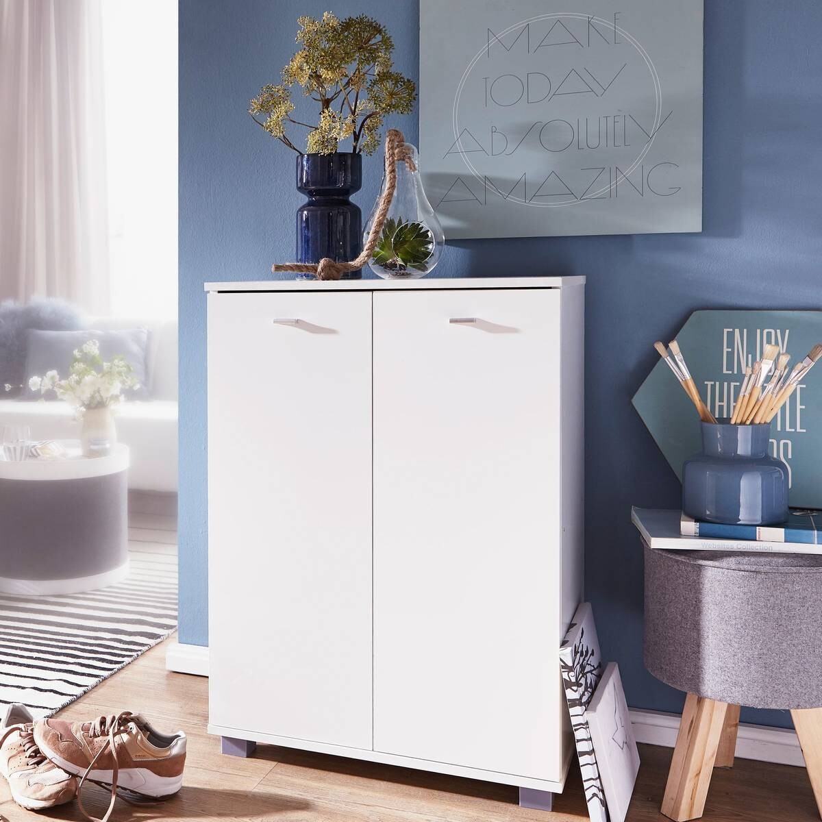 Schuhschrank weiß B/H/T: ca. 60x90x35 cm