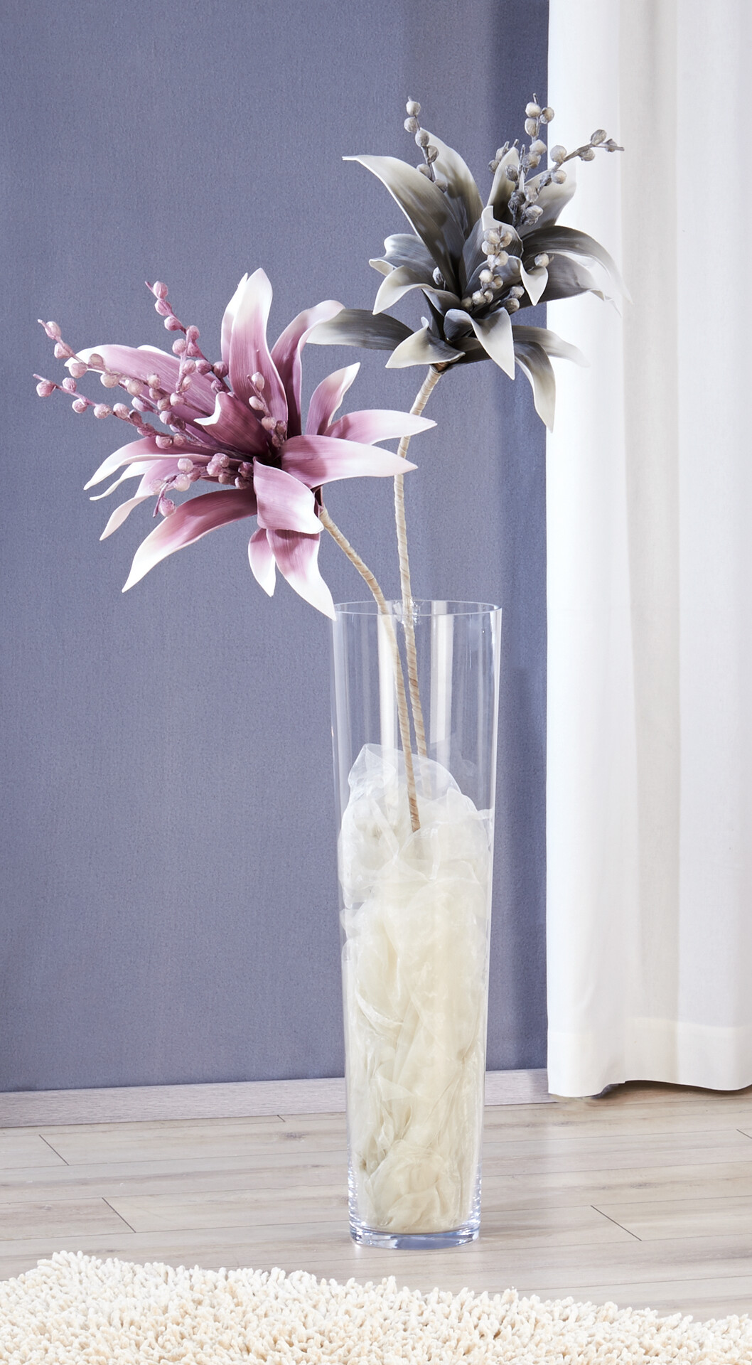 Vase klar Glas B/H/L: ca. 19x70x19 cm