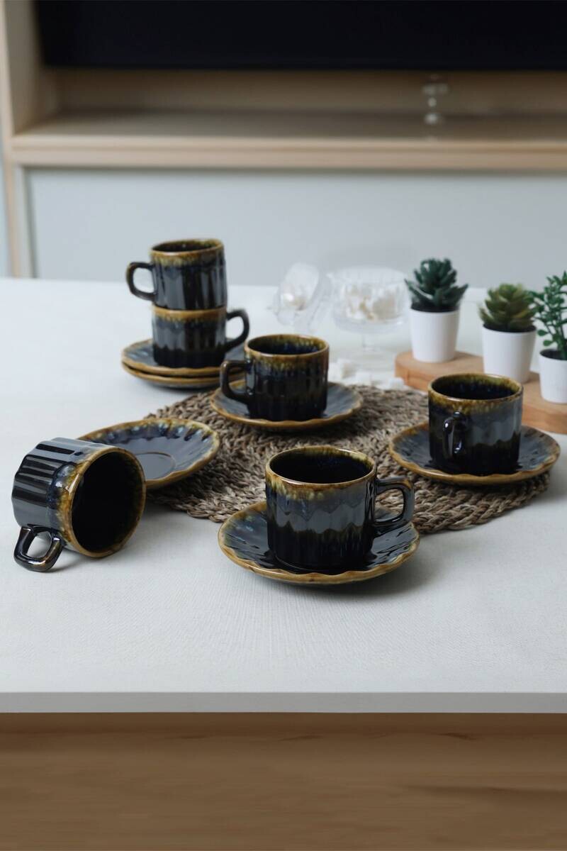 HermiaConcept Teetasse 12-tlg. gold Steingut