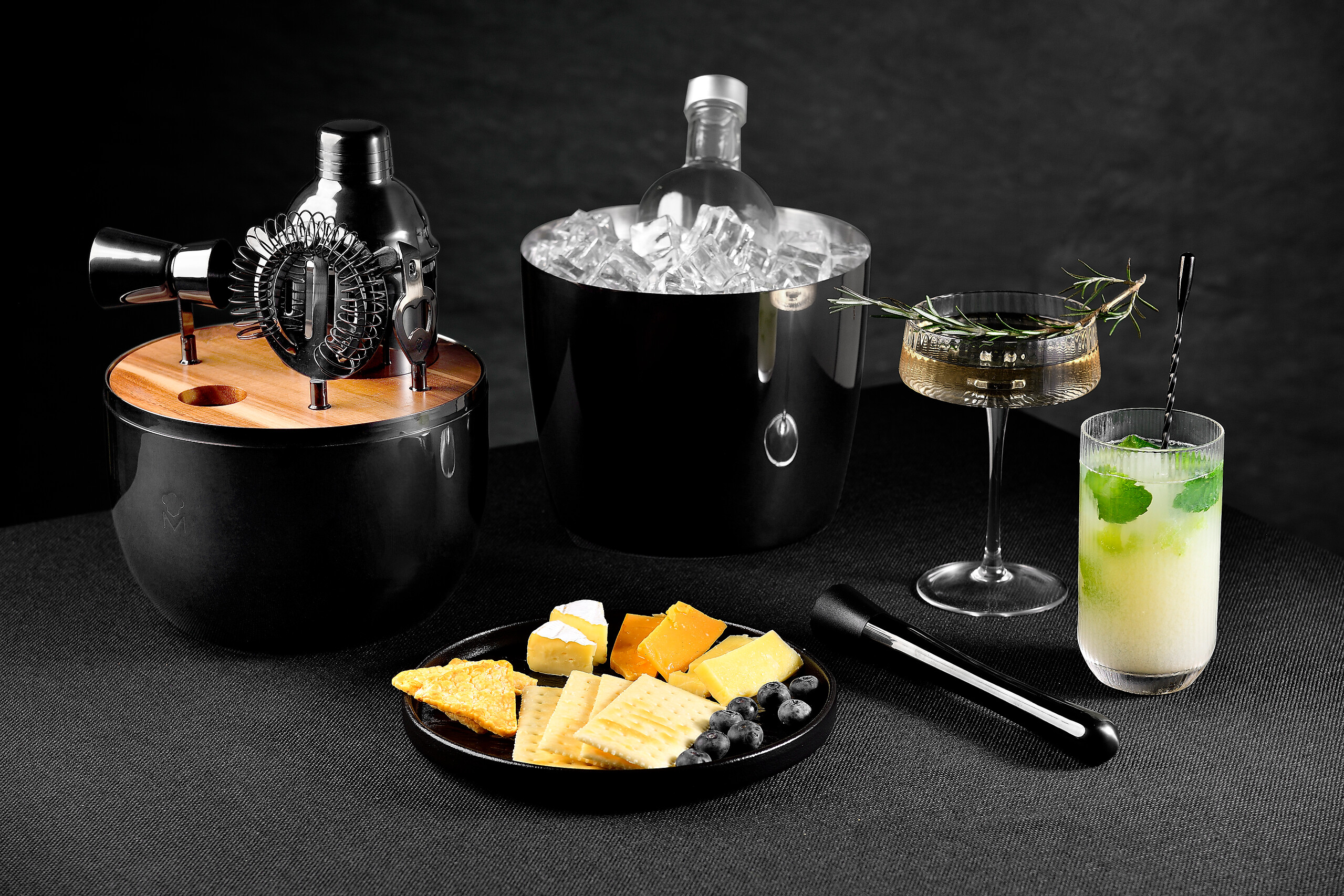 MASTERPRO Cocktail-Set THE DROP schwarz Edelstahl