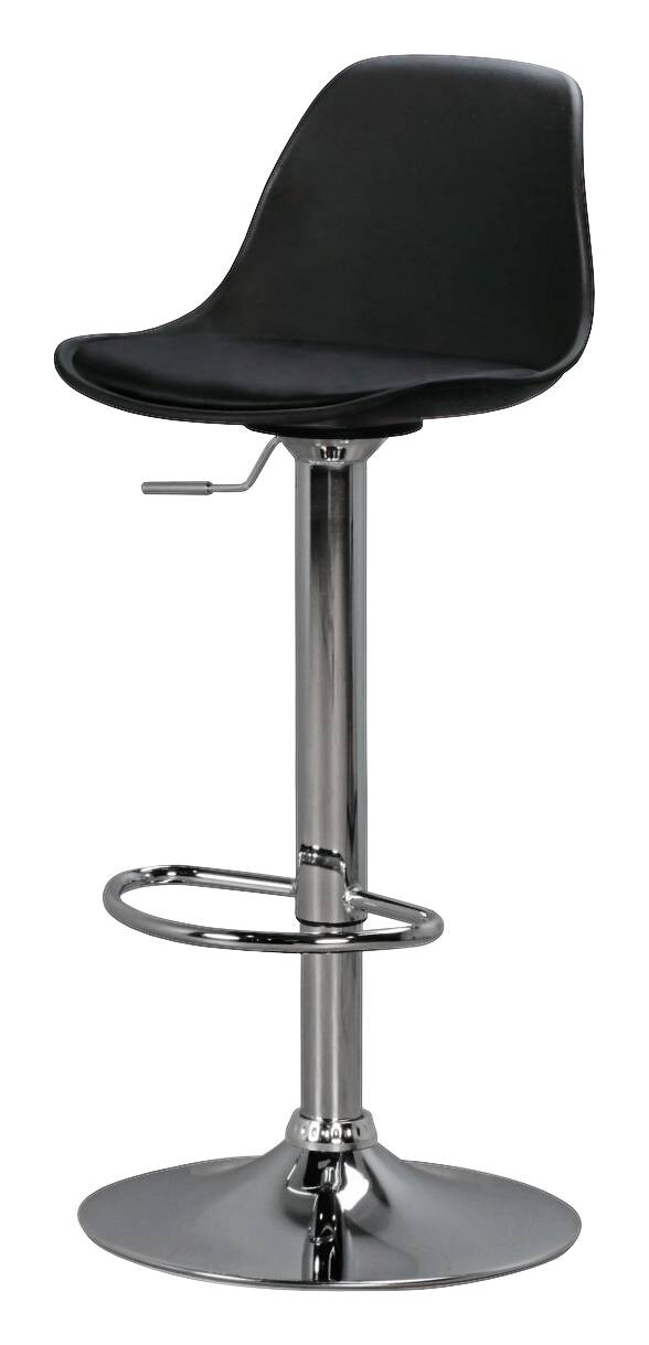 Barhocker schwarz Chrom Kunstleder Metall B/H/T: ca. 40x104x40 cm