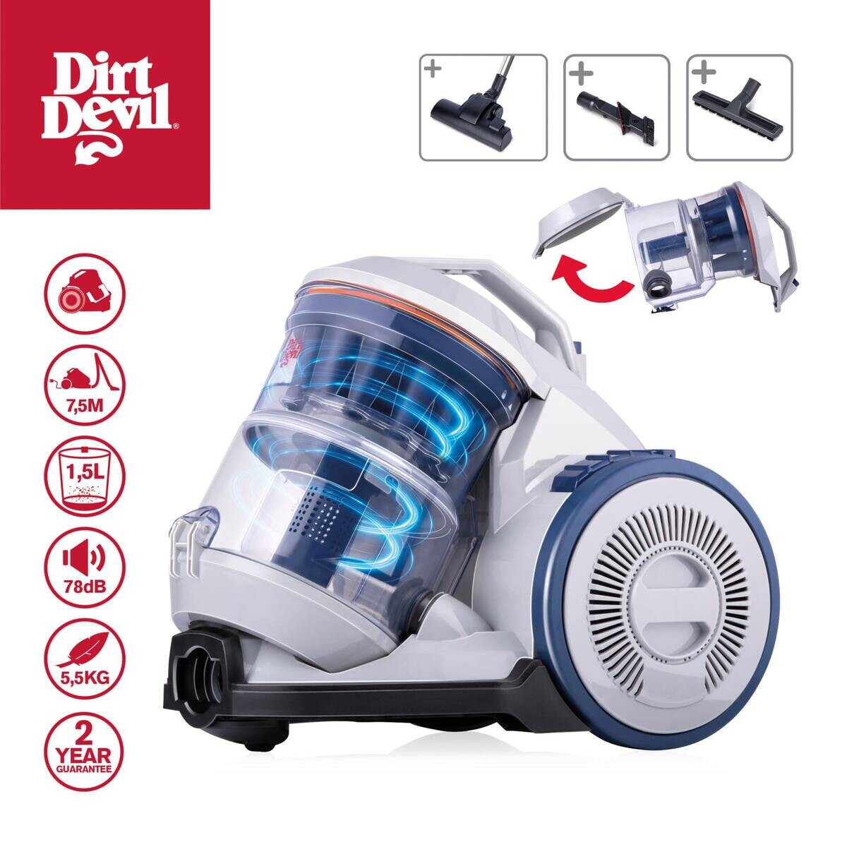 Bodenstaubsauger blau grau