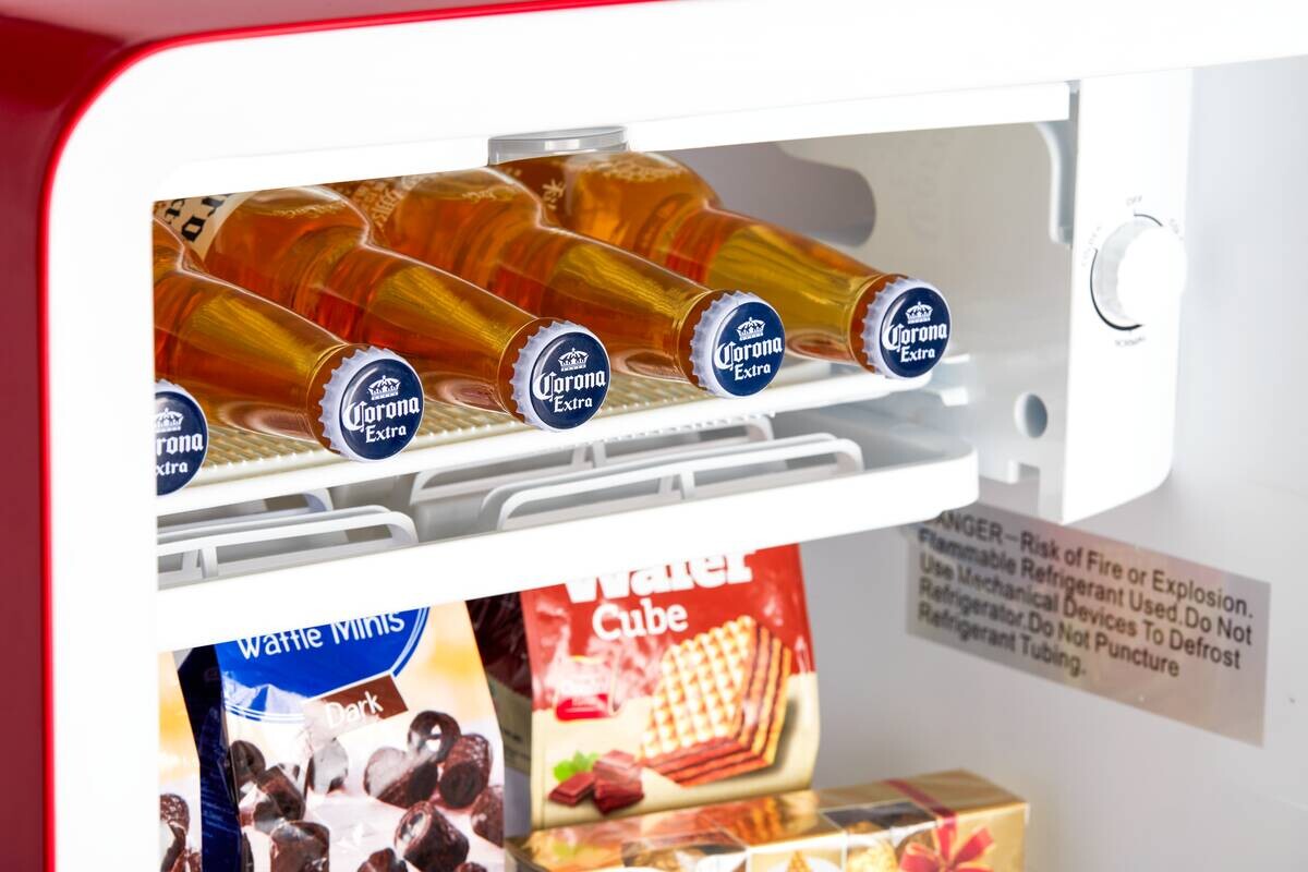 POCOline Stand-Kühlschrank KS84-93ESG rot B/H/T: ca. 49x84x46 cm