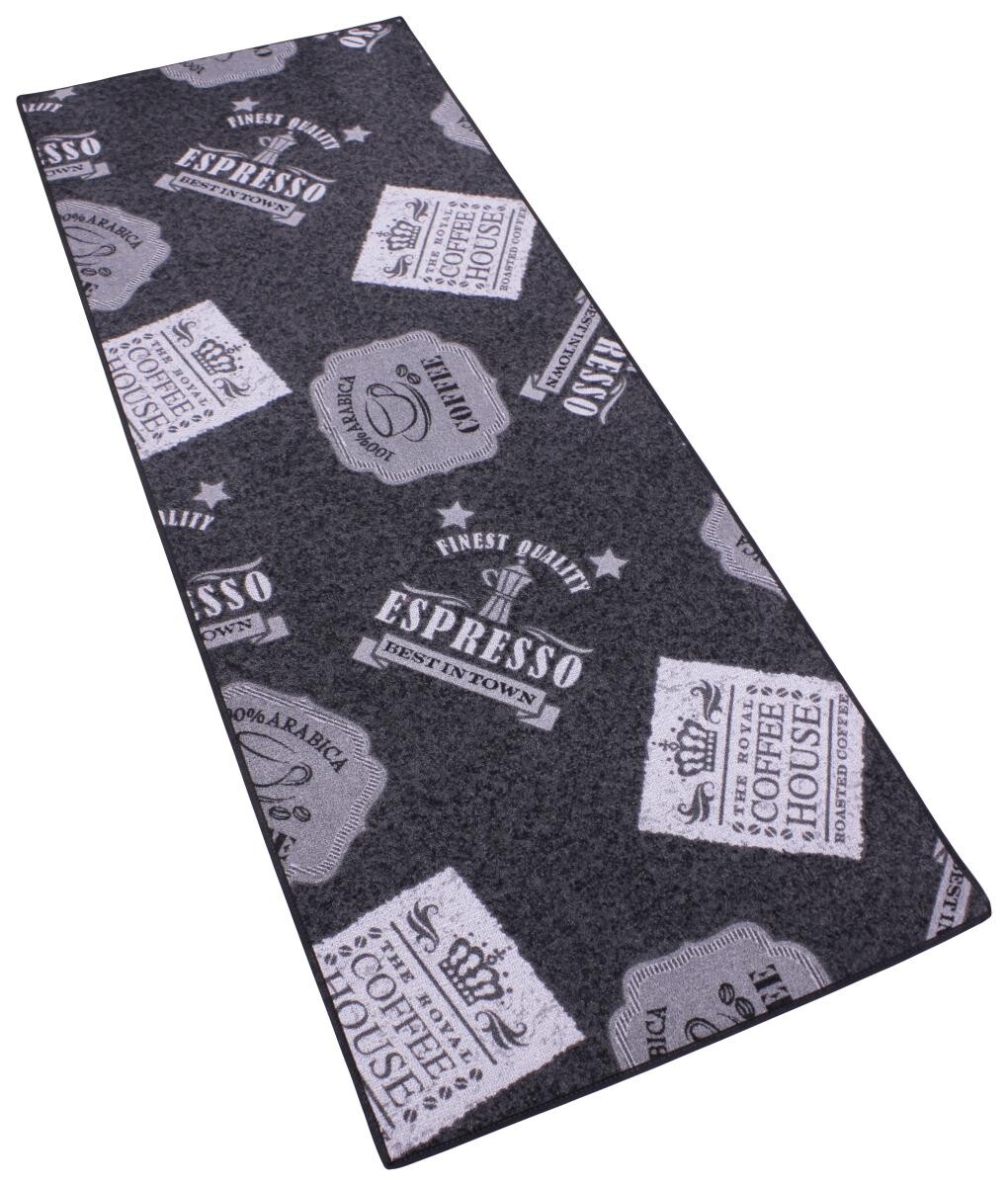 Küchenläufer Coffe Patterns grau B/L: ca. 67x180 cm