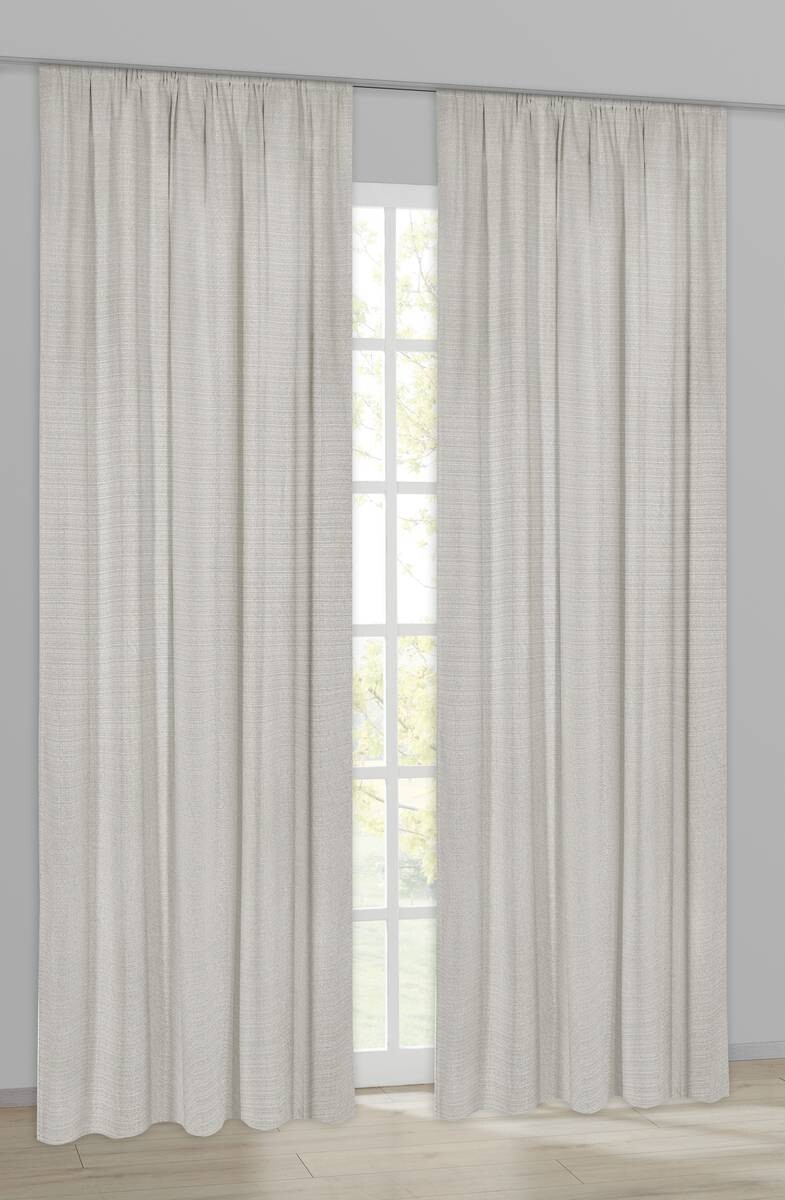 Dekovorhang Leo Silbergrau B/L: ca. 135x245 cm