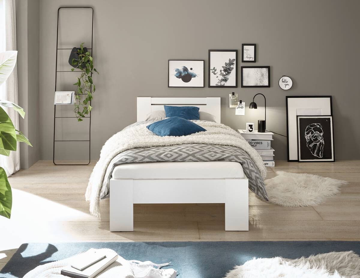 Futonbett Cannes weiß Liegefläche B/L: ca. 90x200 cm