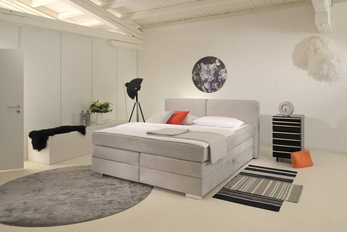 Boxspringbett Happy hellgrau Liegefläche B/L: ca. 160x200 cm Boxspringbett Happy hellgrau Liegefläche B/L: ca. 160x200 cm