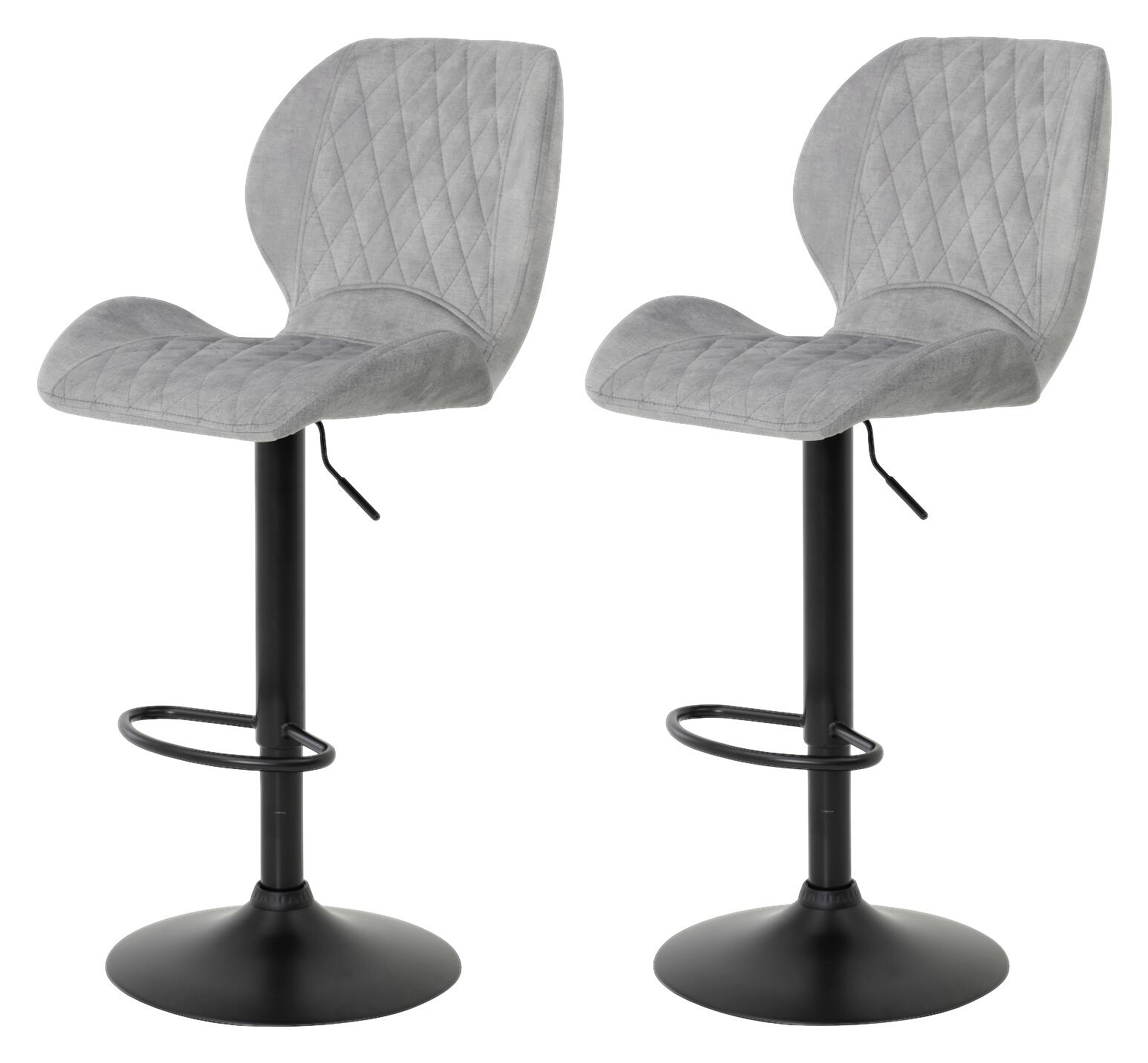 Barhocker Laila 2er Set grau Vintage Samtoptik B/H/T: ca. 42x117x51 cm