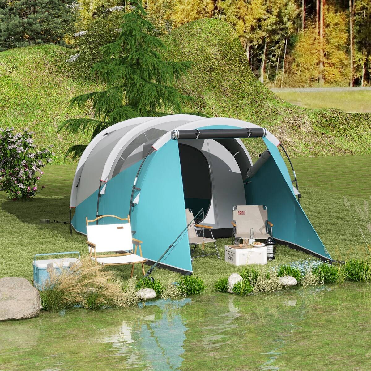 Outsunny Campingzelt B/H/L: ca. 260x190x460 cm