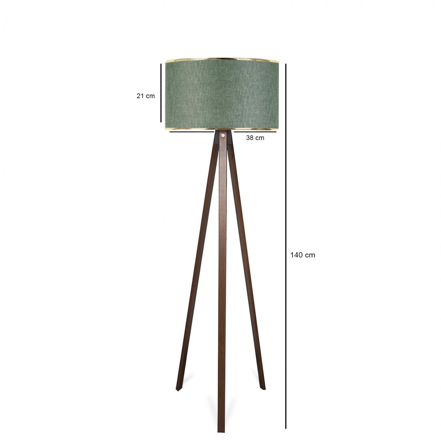 Opviq Stehleuchte khaki Holz B/H/T/L/D: ca. 38x140x38x38x38 cm E27 1 Brennstellen