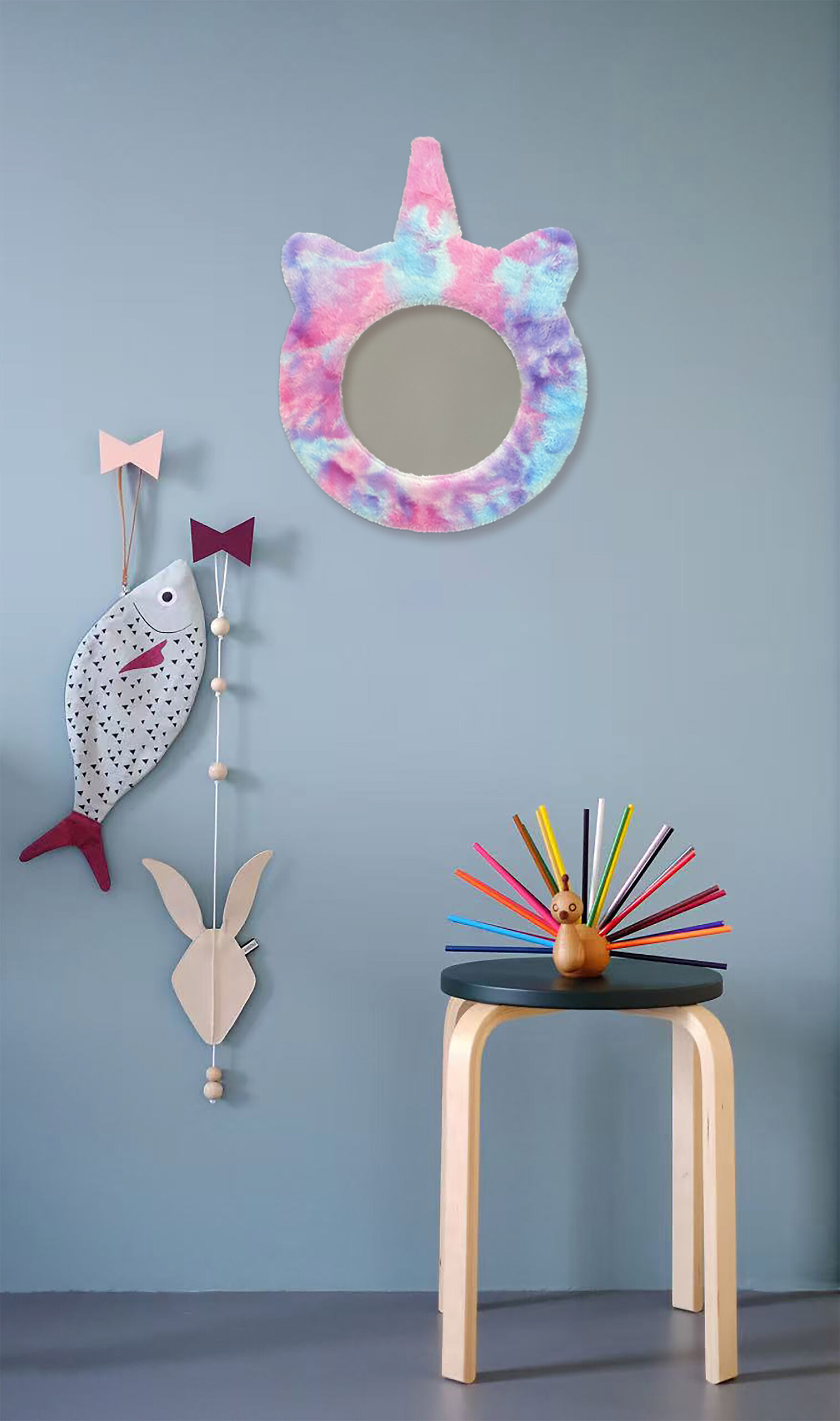 Dekorspiegel Unicorn bunt Plüsch B/H/T: ca. 31x40x2 cm