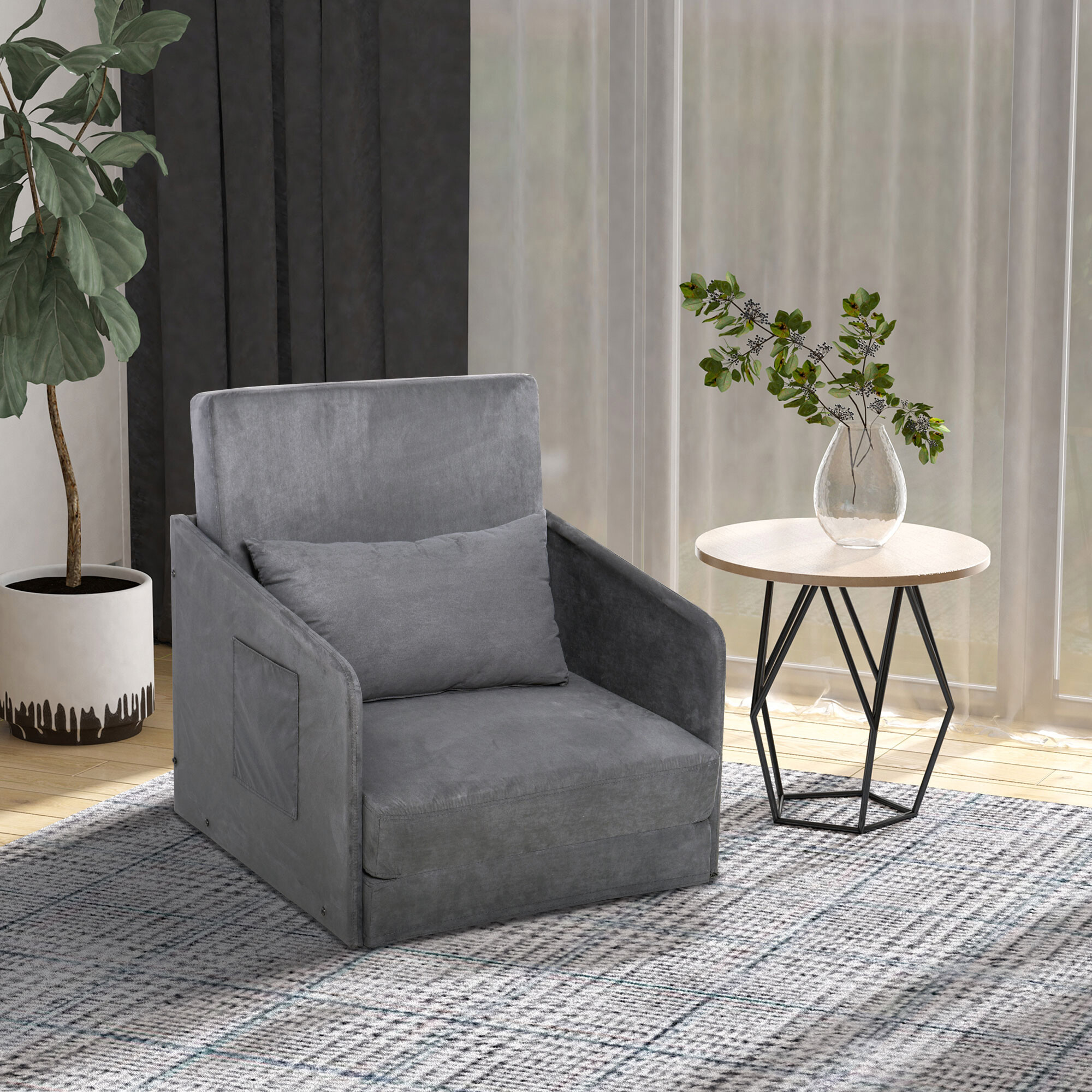 Schlafsofa 833-036 grau B/H/T: ca. 70x77x76 cm