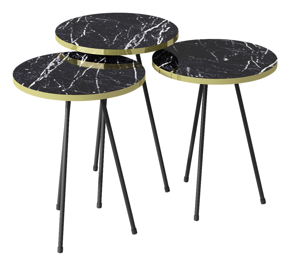 Beistelltisch 3er-Set. 21776160 schwarz Marmoroptik B/H/T: ca. 38x53,5x38 cm Beistelltisch 3er-Set. 21776160 schwarz Marmoroptik B/H/T: ca. 38x53,5x38 cm