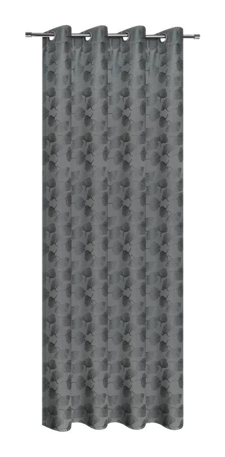 Happy Home Verdunklungsvorhang Gingko grau B/L: ca. 140x245 cm