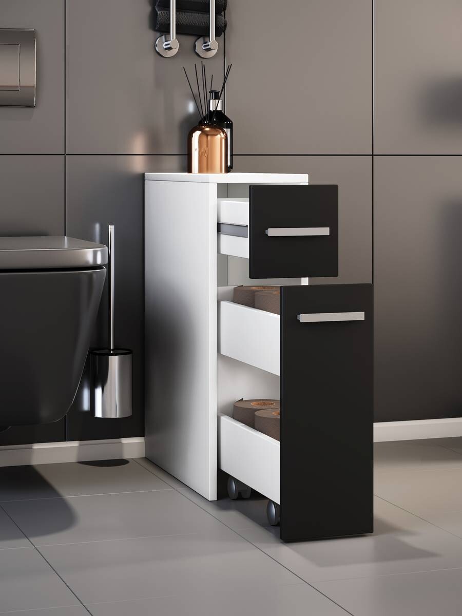 Unterschrank Zalo weiß schwarz B/H/T: ca. 20x61x45 cm