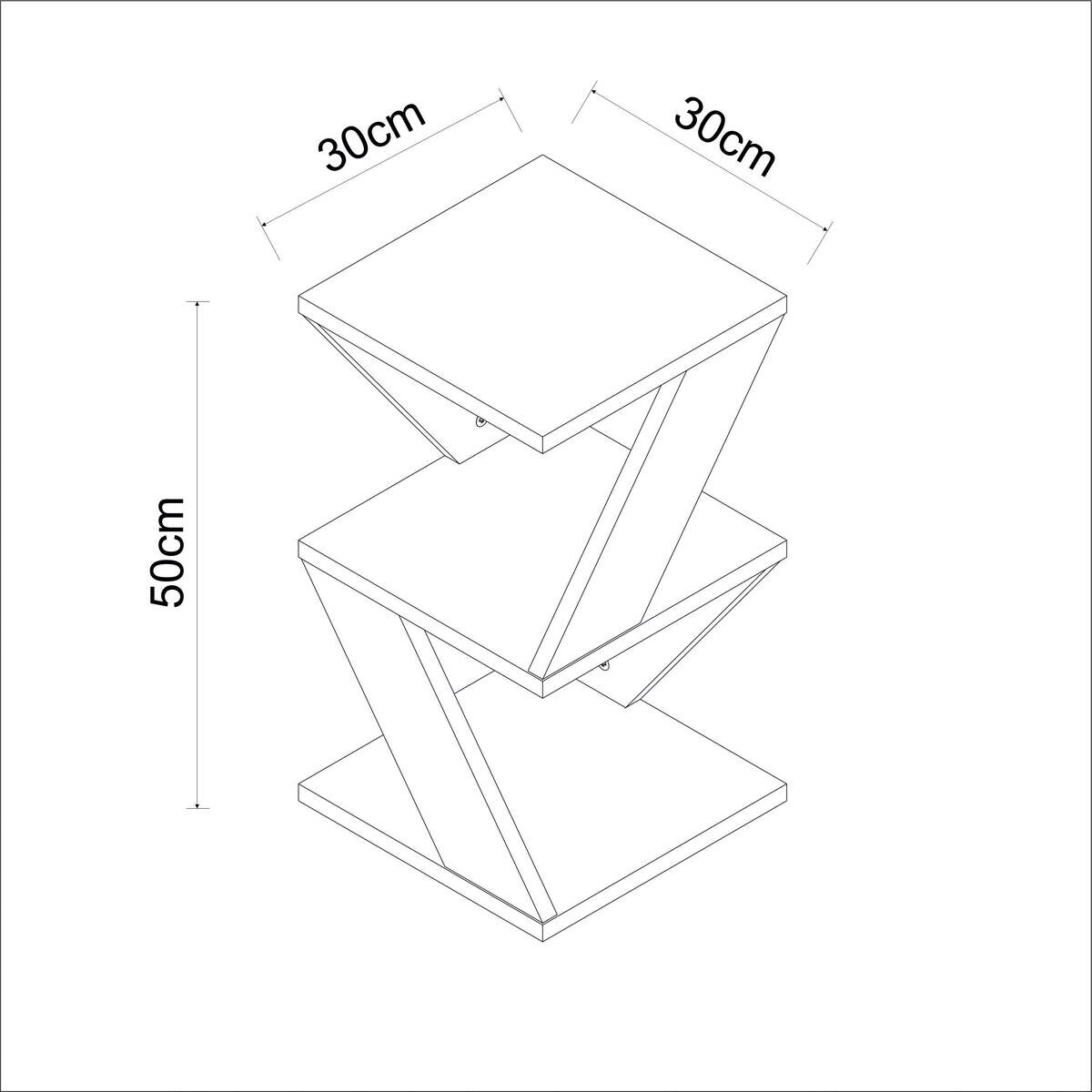 Beistelltisch Tulpe beige Spanplatte B/H/T: ca. 29,6x54,2x29,6 cm