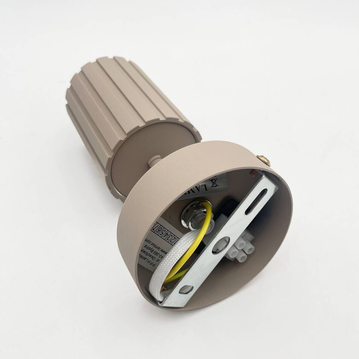 Lamkur Wandleuchte Prisma beige Stahl B/H/L: ca. 8x16x8 cm GU10 1 Brennstellen