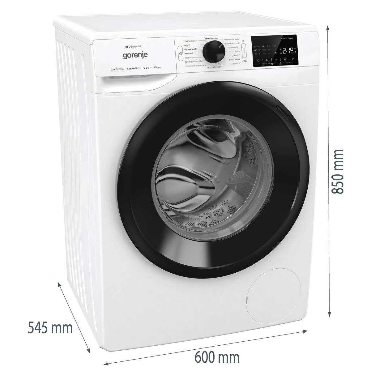 Gorenje Waschmaschine WPNEI86ATS weiß B/H/T: ca. 60x85x55 cm ca. 8 kg