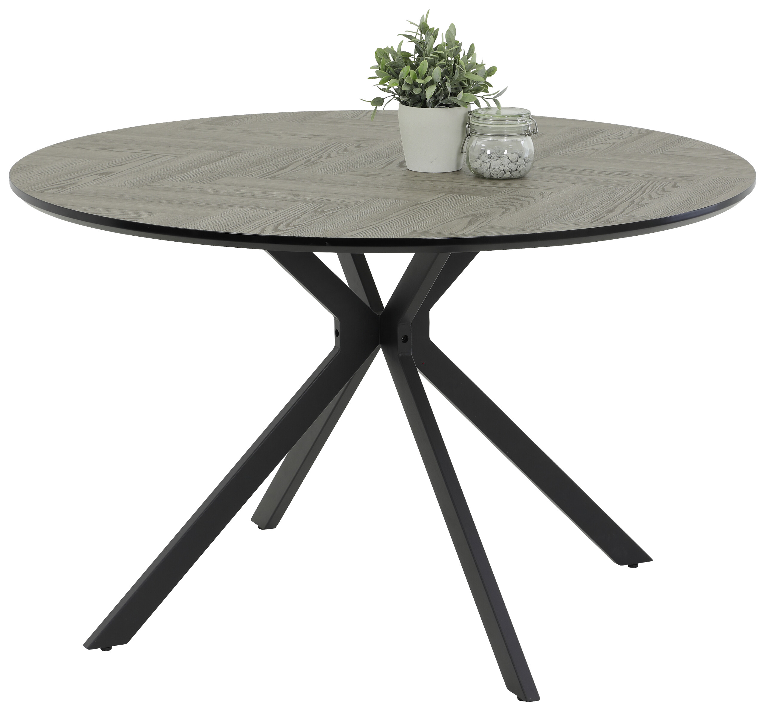 Esstisch Petra hellgrau schwarz B/H: ca. 120x76 cm