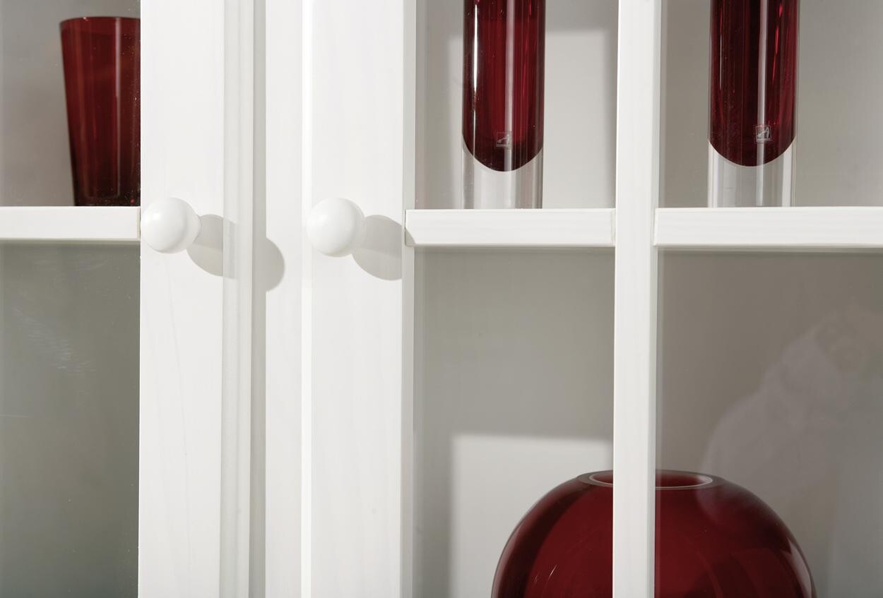 Vitrine Valencia weiß lackiert Kiefer B/H/T: ca. 88x198x43 cm