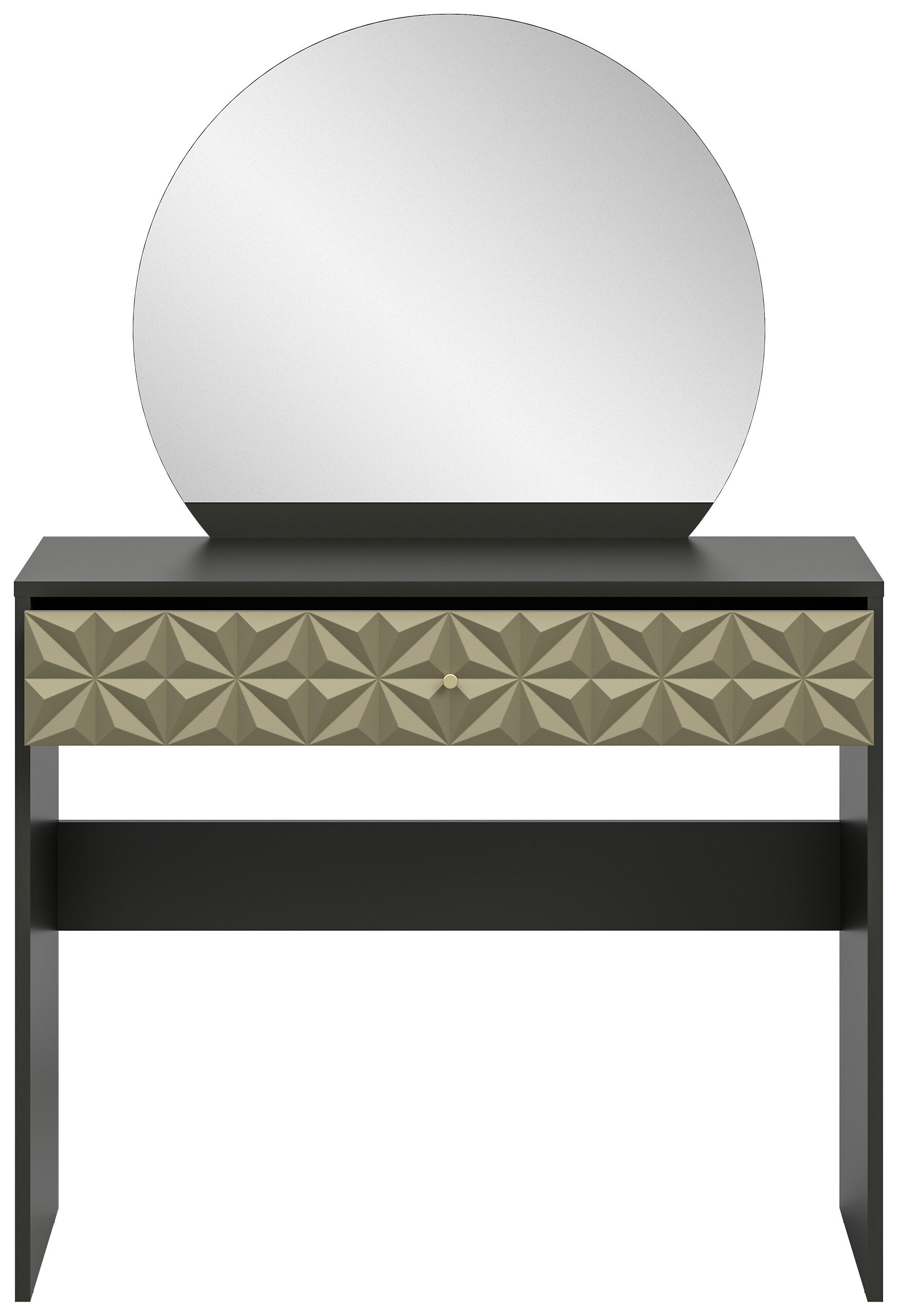 Schminktisch PRISMA schwarz gold Hochglanz Optik B/H/T: ca. 90x133x39 cm