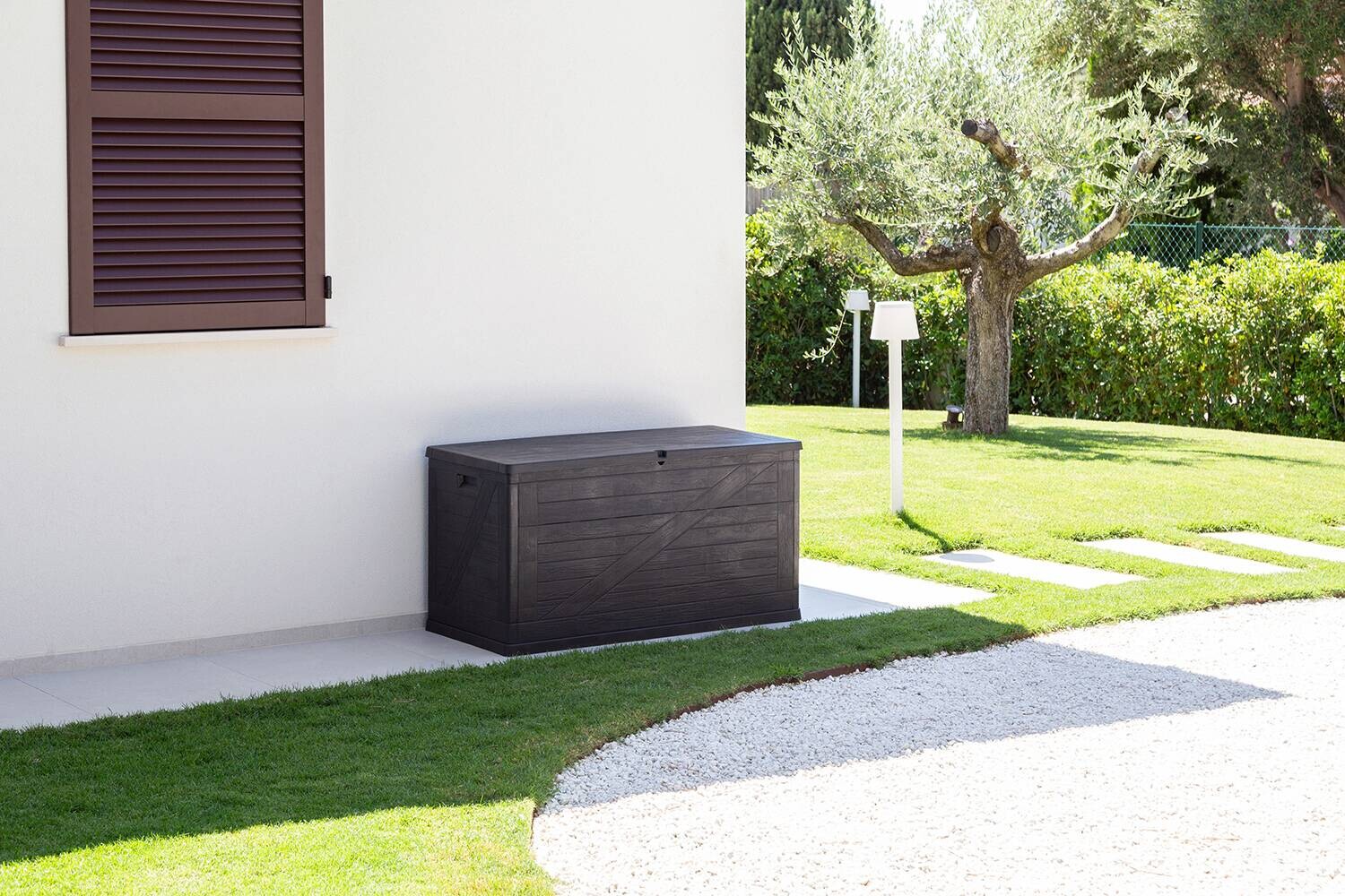 Toomax Aufbewahrungsbox Wood anthrazit Kunststoff B/H/L: ca. 63x56x120 cm