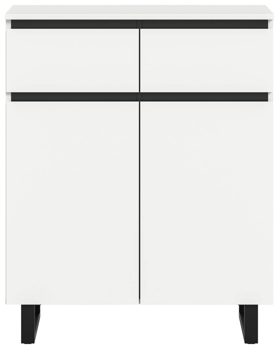 Kommode Tomasa weiß schwarz B/H/T: ca. 80x99x36 cm
