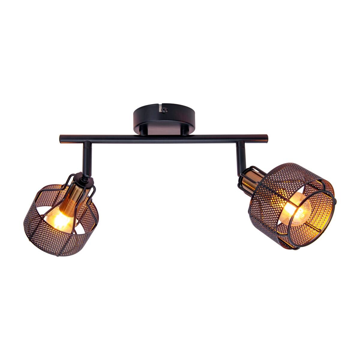 Näve Leuchten Spotleuchte 1387422 schwarz Metall B/H/T: ca. 18,5x15x32 cm E14 2 Brennstellen