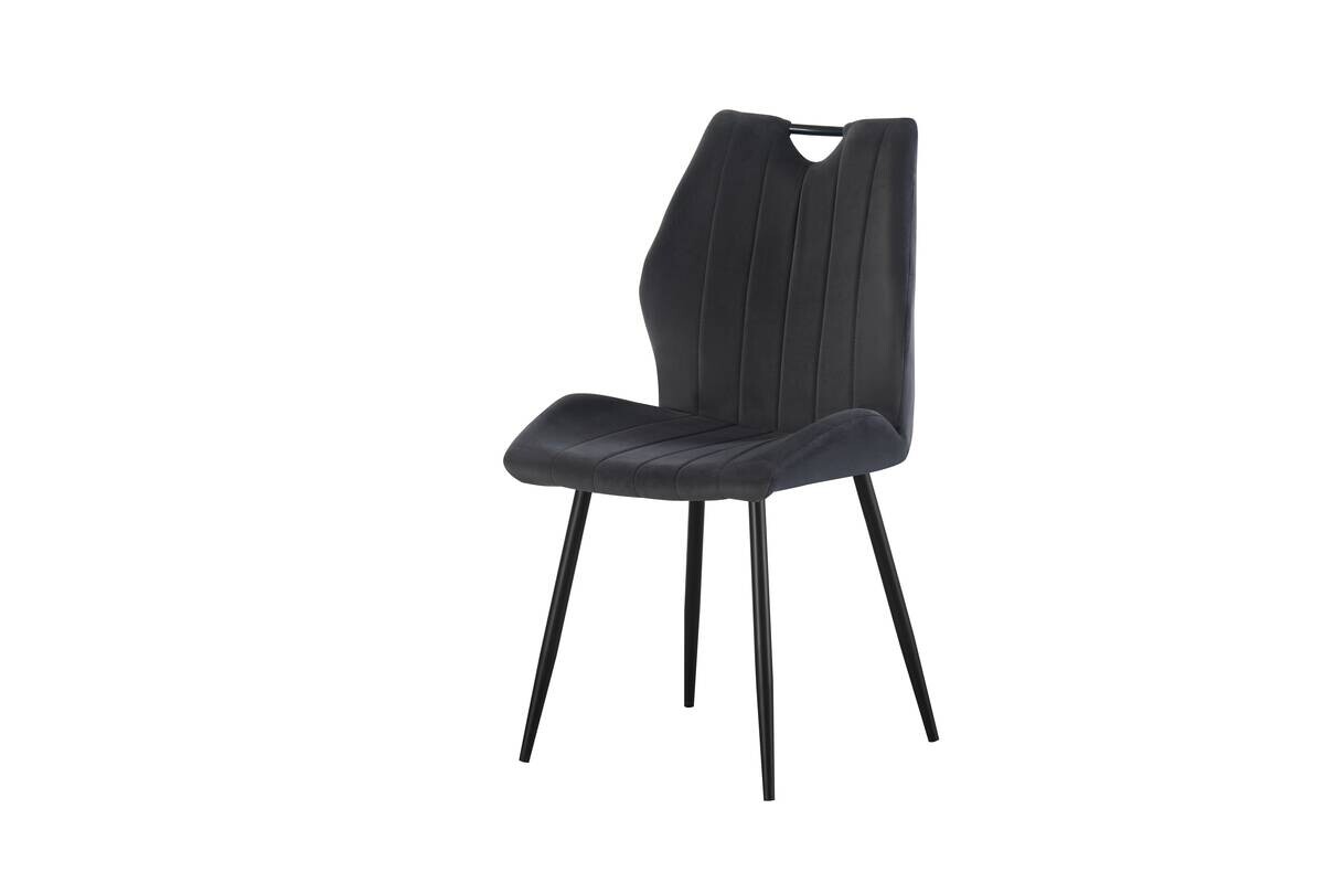 Stuhl CHRISTIN, 2er Set anthrazit Samt B/H/T: ca. 52x75x58 cm