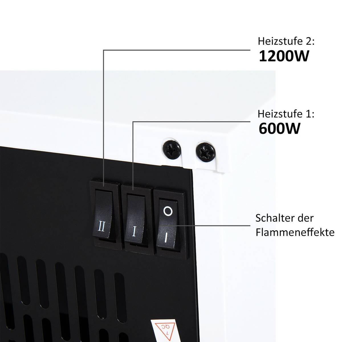 HOMCOM Elektrischer-Kamin MH820-050 schwarz Glas Kunststoff B/H/T: ca. 34x25x17 cm ca. 1200 W