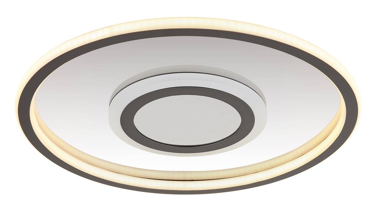 GLOBO LED-Deckenleuchte Cara Chrom grau Edelstahl Metall Aluminium H/D: ca. 5x43,2 cm 1 Brennstellen