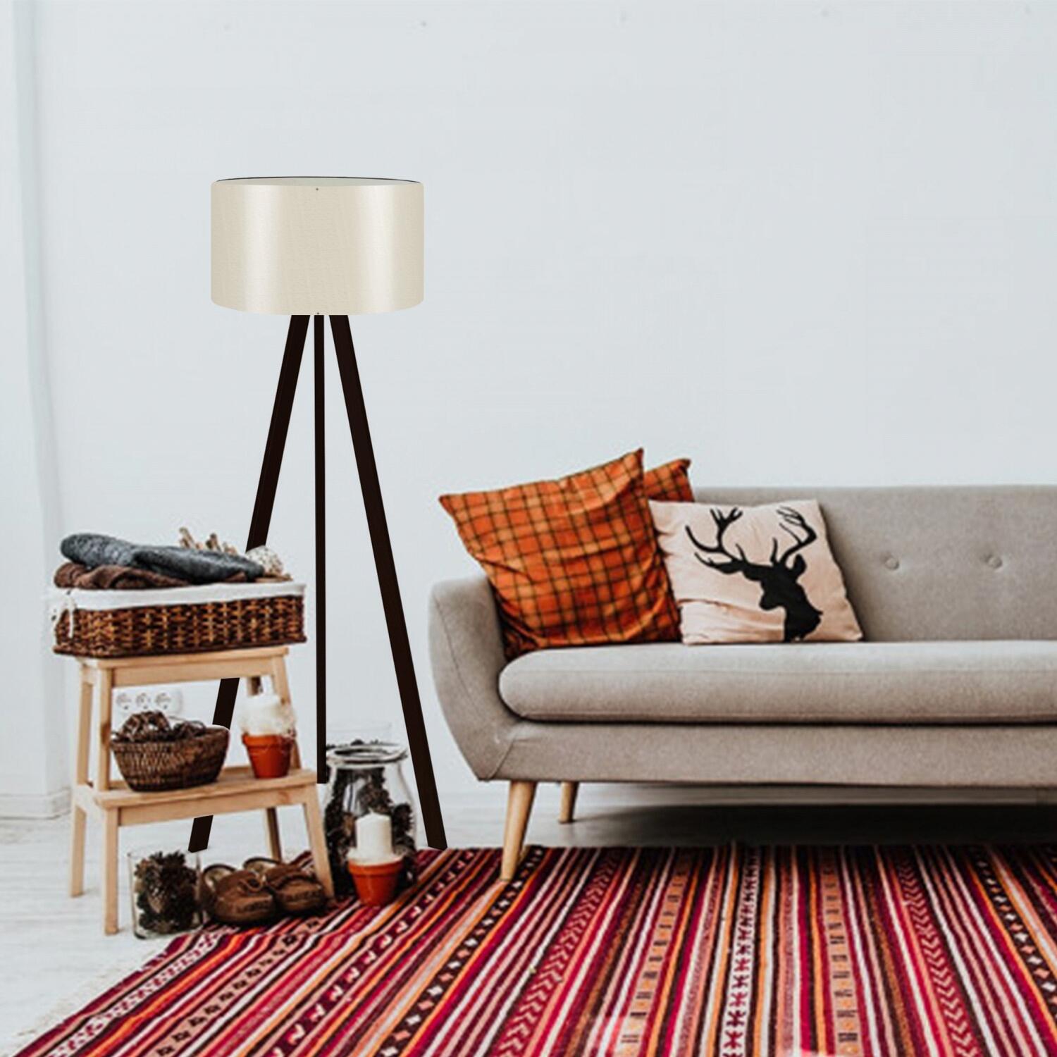 Opviq Stehleuchte MDF PVC B/H/T/L/D: ca. 38x140x38x38x38 cm E27 1 Brennstellen