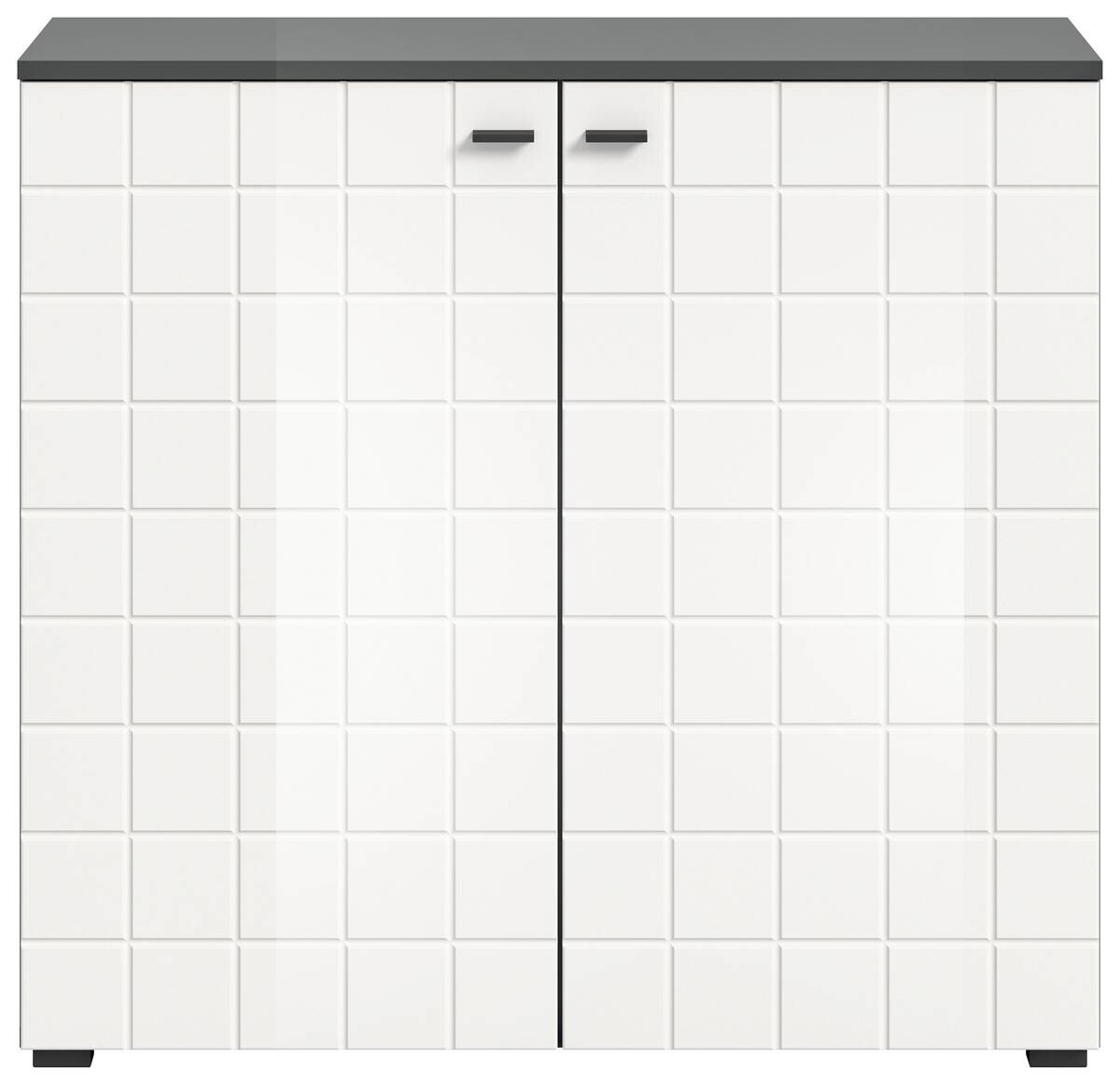 Kommode Monte anthrazit weiß Hochglanz B/H/T: ca. 92x86x37 cm