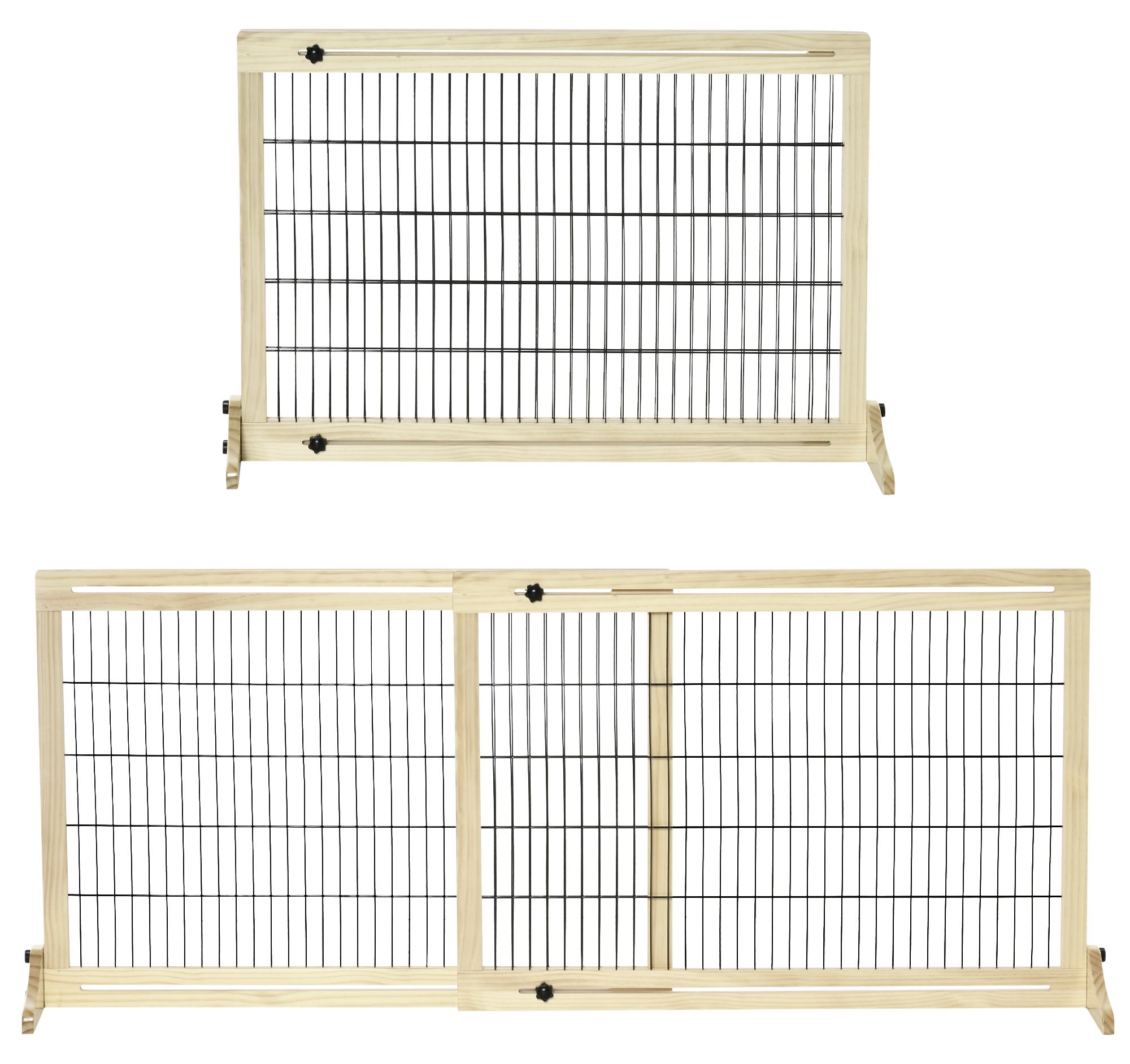 PawHut Hunde Absperrgitter natur Stahl B/H/L: ca. 36x69x183 cm