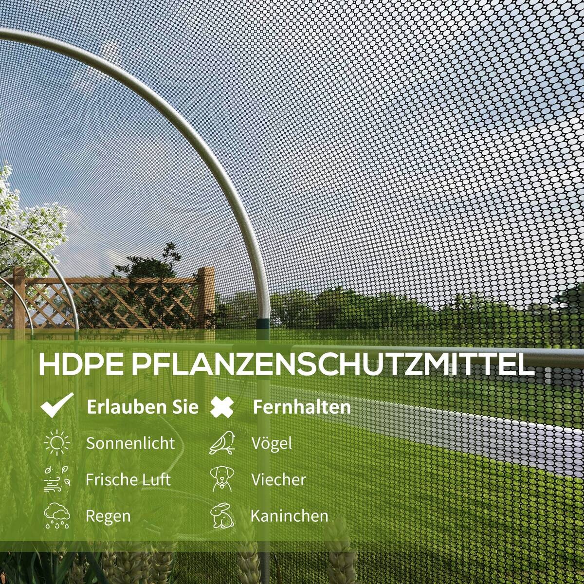 Outsunny Tier-Zubehör schwarz Edelstahl B/H/L: ca. 360x120x188 cm