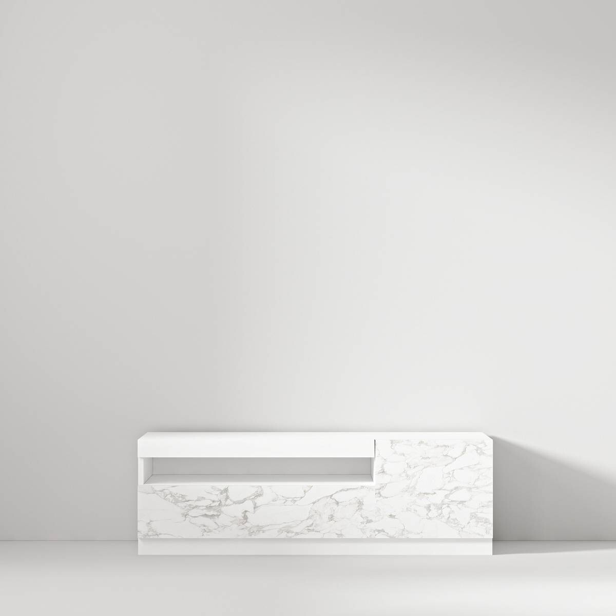 TV-Lowboard 9499 weiß Marmor Optik B/H/T: ca. 120x40x37 cm