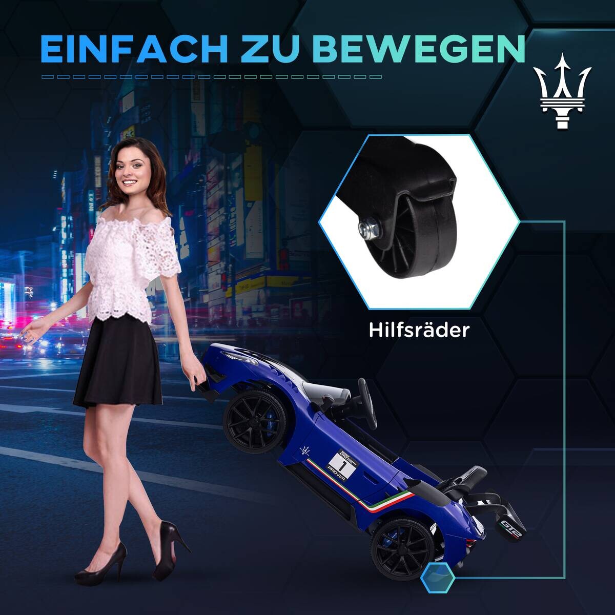 AIYAPLAY Kinder Elektroauto blau B/H/L: ca. 60x45x115 cm