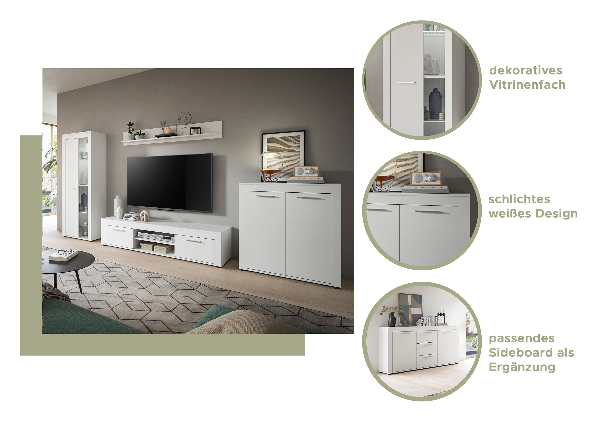 Sideboard Jam weiß B/H/T: ca. 125x80x35 cm