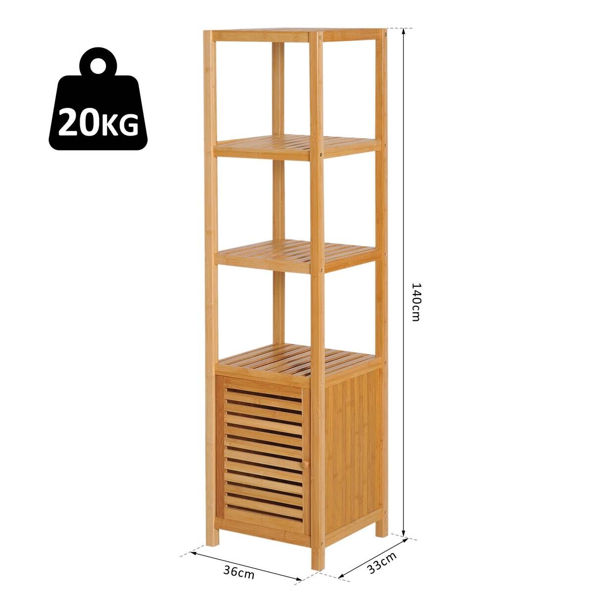Badschrank natur Edelstahl B/H/L: ca. 33x36x140 cm
