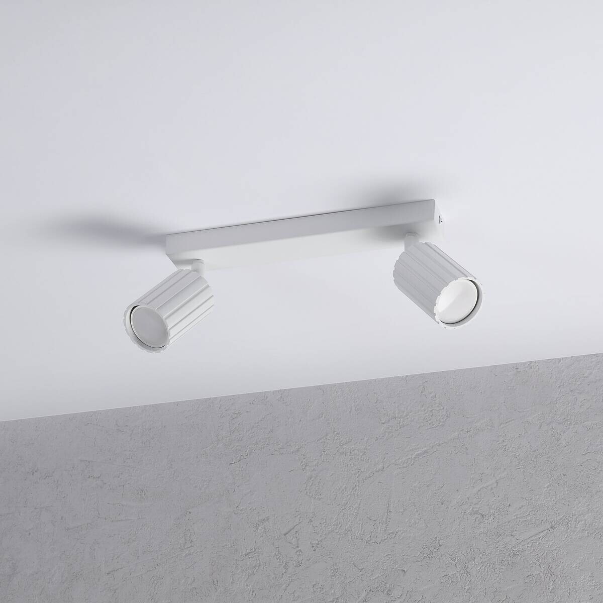 Lamkur Strahler Prisma weiß Stahl B/H/L: ca. 6,5x16,5x30 cm 2 Brennstellen