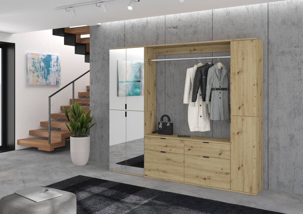 Badhochschrank PROJEKT Eiche Artisan Nachbildung B/H/T: ca. 30x193x34 cm