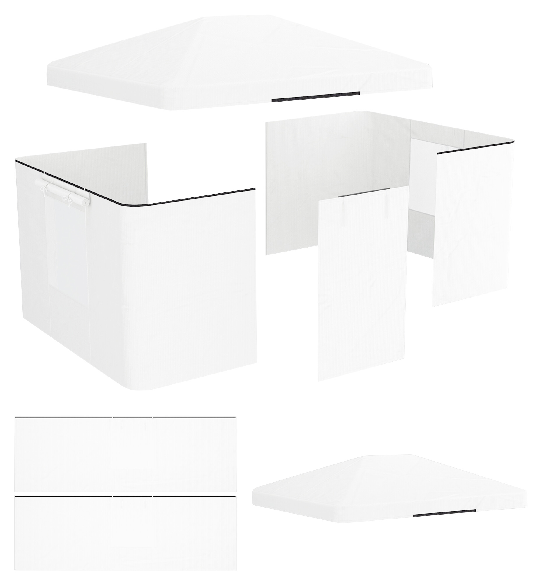 Outsunny Pavillon-Abdeckung 3,6x3m weiß Kunststoff B/H/L: ca. 300x270x360 cm