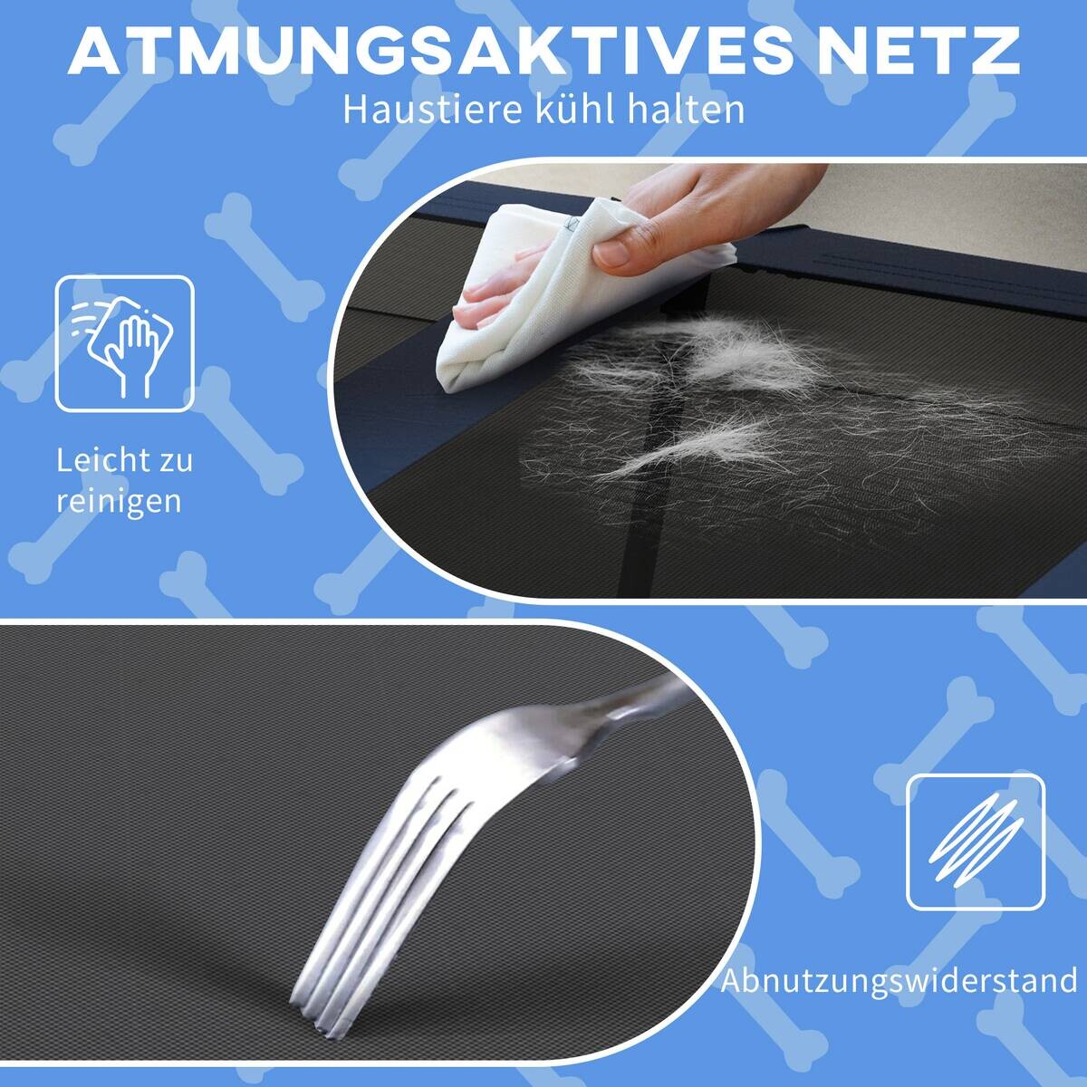 PawHut Hunde-Zubehör blau Edelstahl B/H/L: ca. 76x106x94 cm