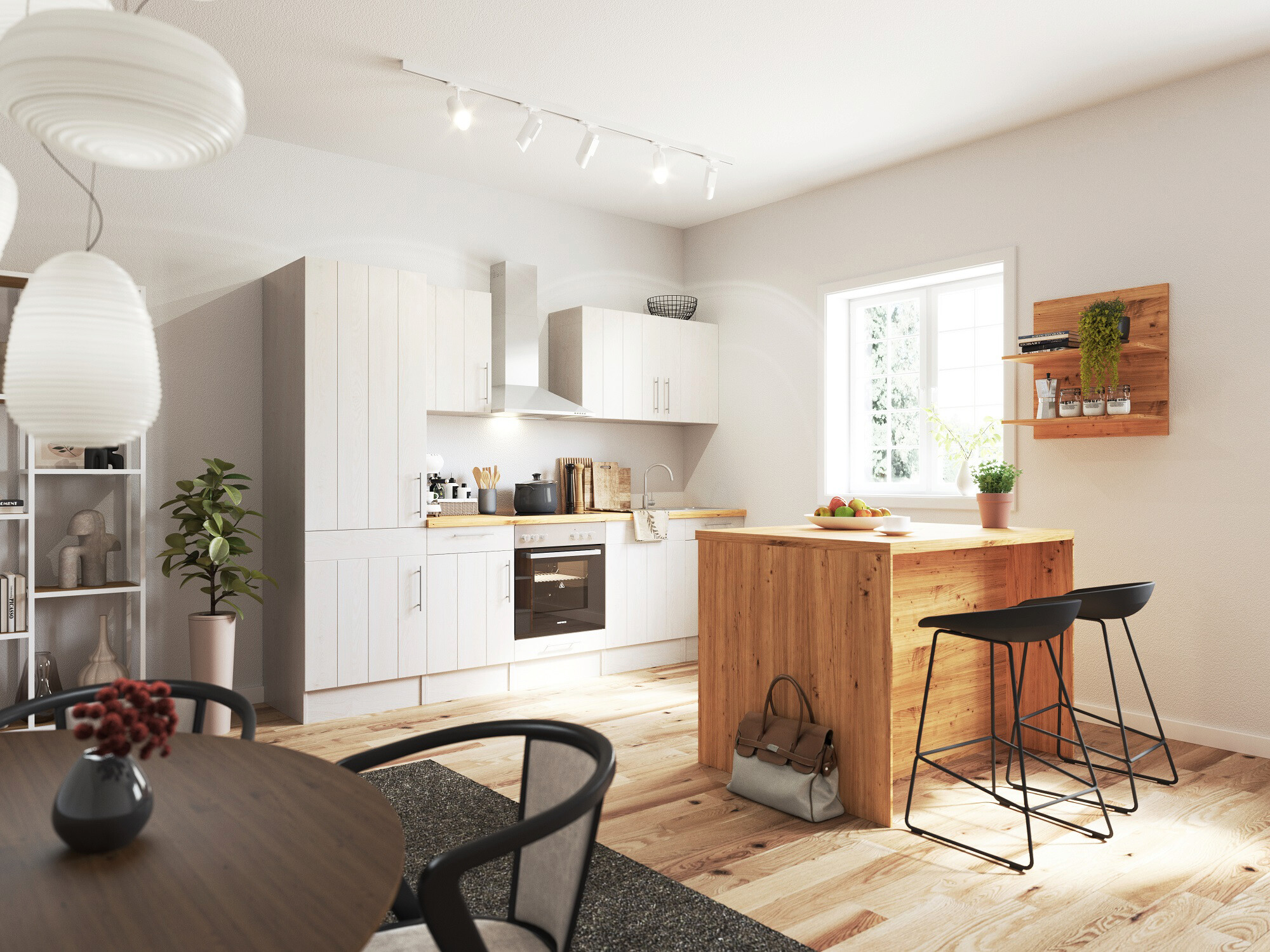 Respekta Inselküche Anton Eiche Wildeiche Nachbildung B/H/T: ca. 280x211x60 cm Respekta Inselküche Anton Eiche Wildeiche Nachbildung B/H/T: ca. 280x211x60 cm