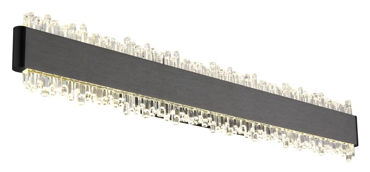 GLOBO Wandleuchte schwarz grau Metall Aluminium B/H/L: ca. 6,5x53,5x14,5 cm