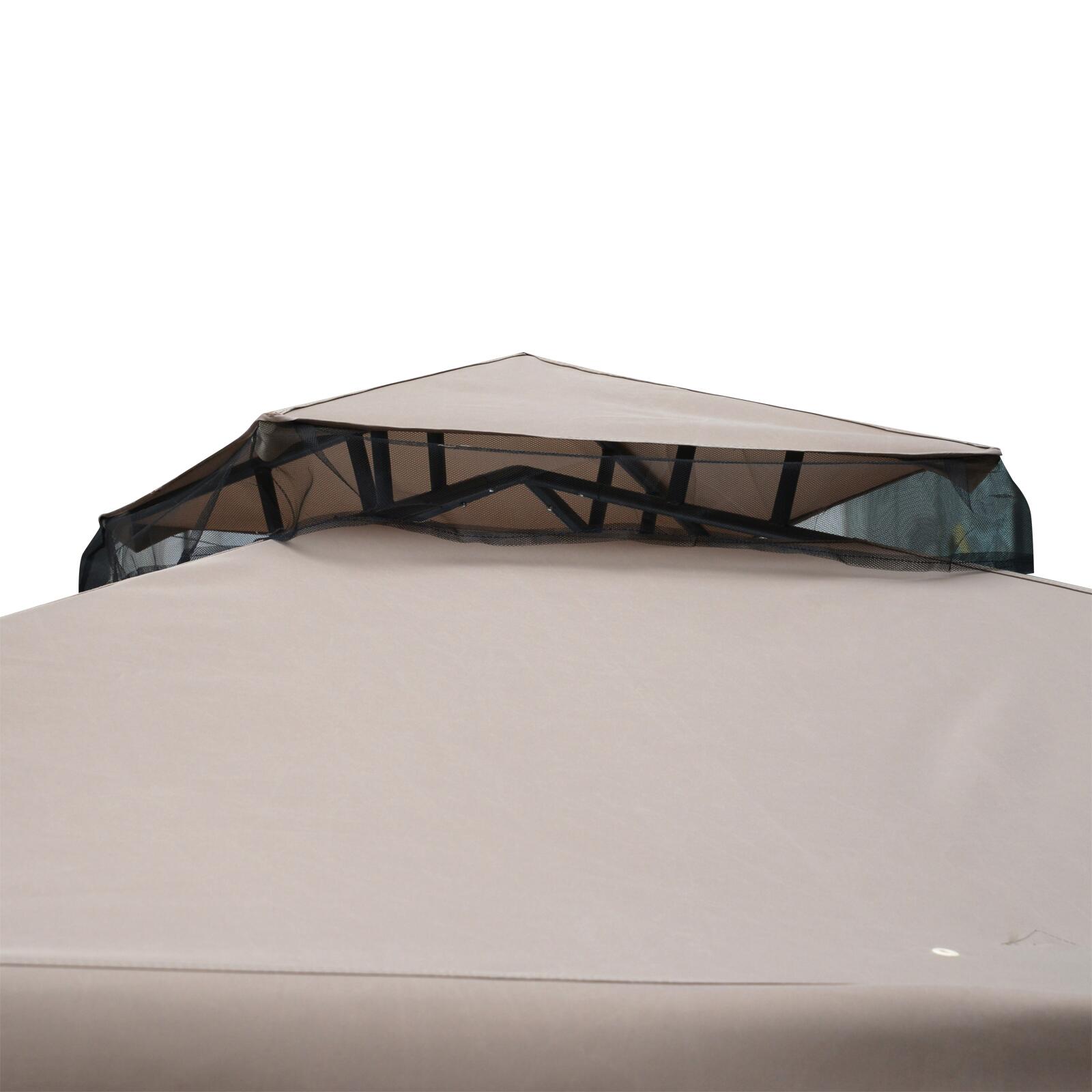 Outsunny Gartenpavillon beige Metall B/H/L: ca. 295x263x295 cm