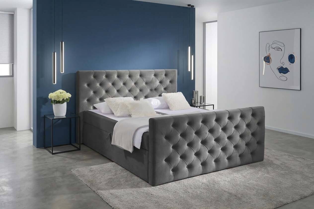 Boxbett Glow graubraun B/H/T: ca. 160x110x224 cm