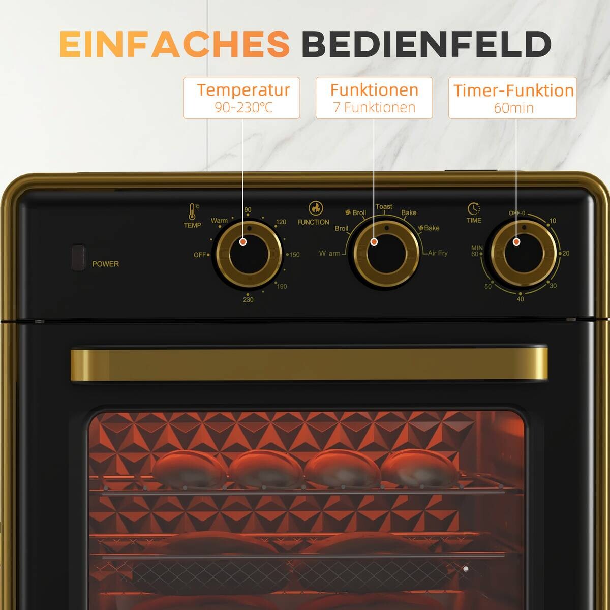 HOMCOM Küchengerät schwarz Edelstahl B/H/L: ca. 37,7x36x34,5 cm