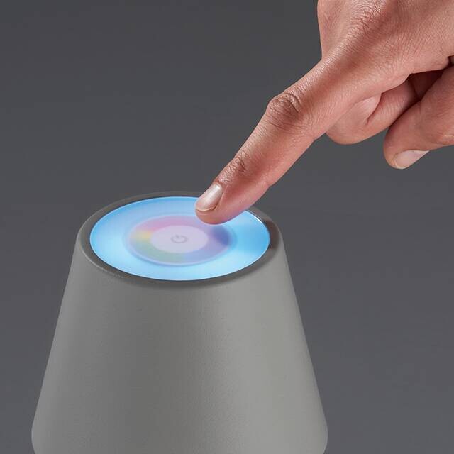 easy! by FHL Tischleuchte 850342 Cosenza grau Metall H/D: ca. 38x12 cm 1 Brennstellen