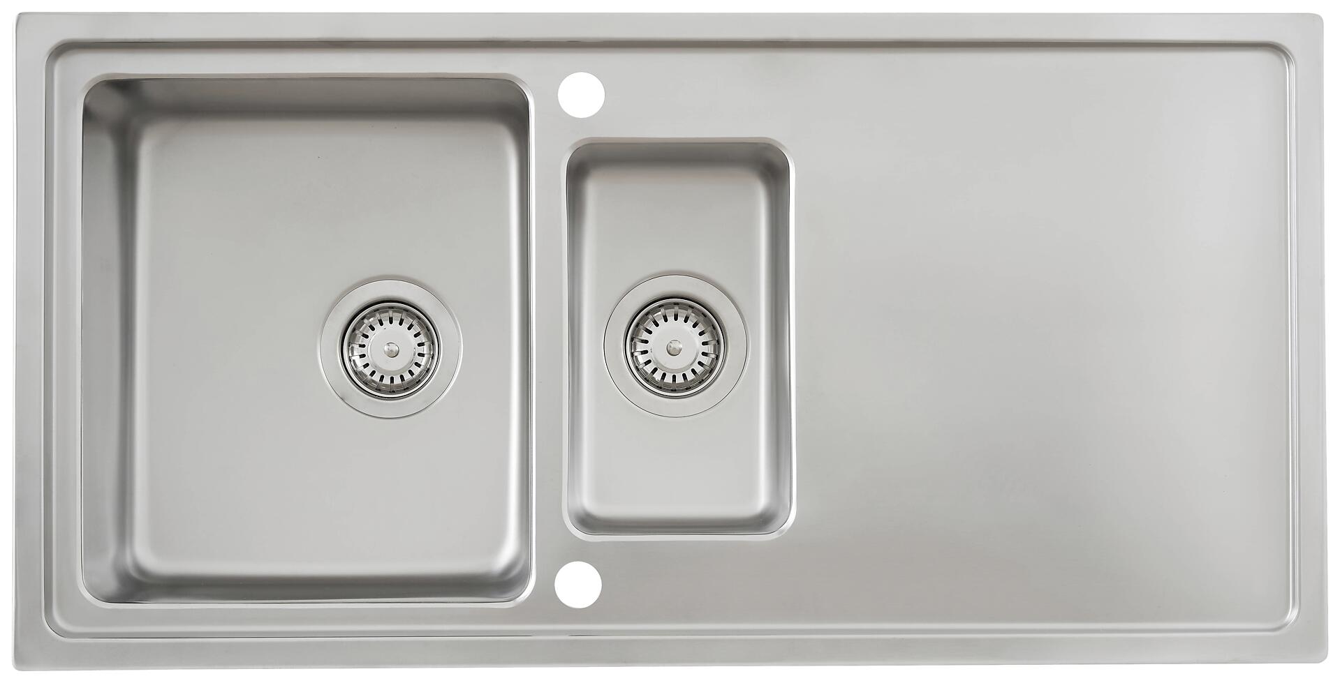 Respekta Einbauspüle Chicago 100 x 50 Edelstahl B/H/T: ca. 100x19x50 cm